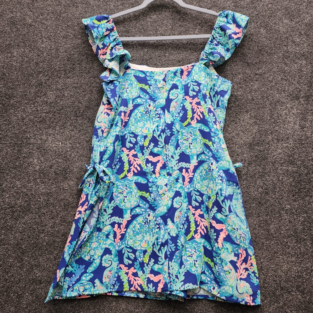 NWT Lilly Pulitzer Zoya Ruffle Sea Turtle Print Skort Romper Resort Size 8 - Picture 11 of 11
